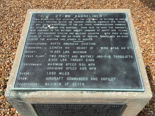 CT-29 SABRELINER MEMORIAL AIRCRAFT PLAQUE