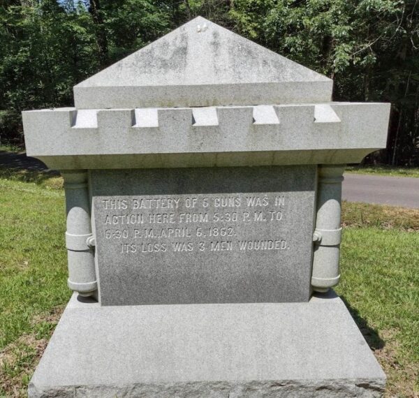 OHIO 8TH BATTERY LIGHT ARTILLERY WAR MEMORIAL BACK