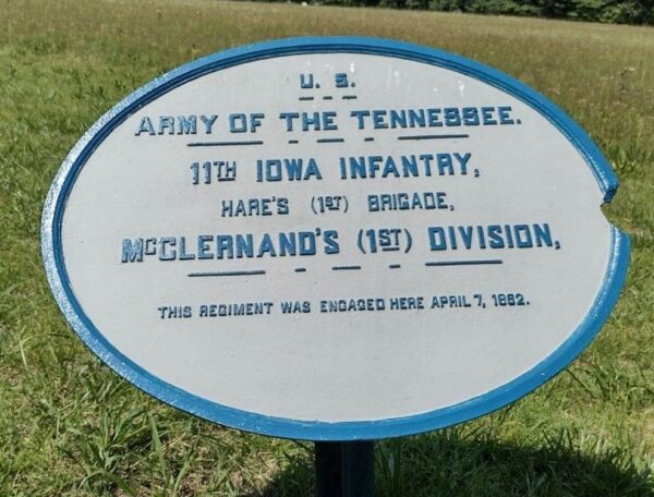 11TH IOWA INFANTRY ARMY OF THE TENNESSEE WAR MEMORIAL PLAQUE