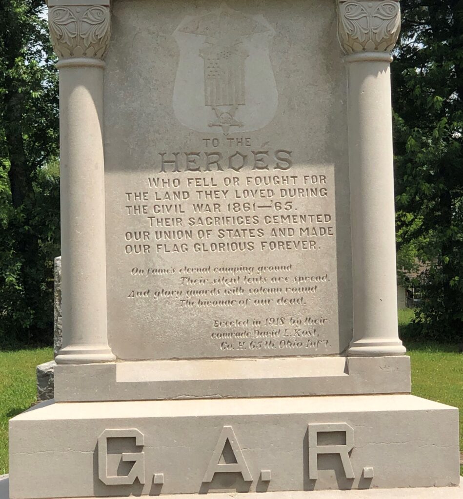 G.A.R. CIVIL WAR MEMORIAL CLOSE-UP