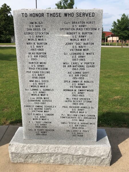 PEA RIDGE WAR VETERANS MEMORIAL STONE H