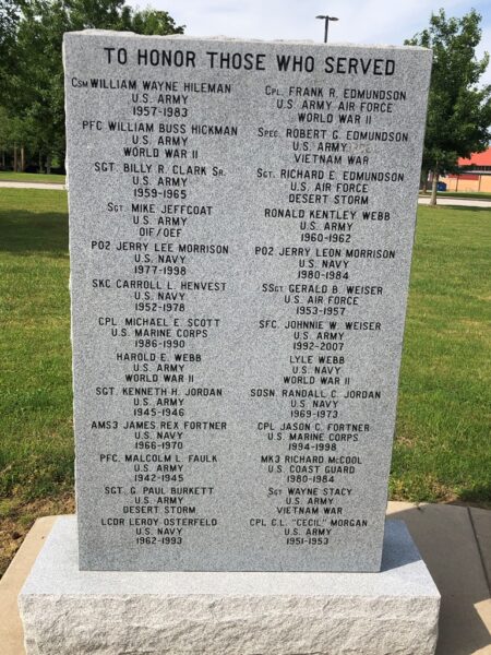 PEA RIDGE WAR VETERANS MEMORIAL STONE G