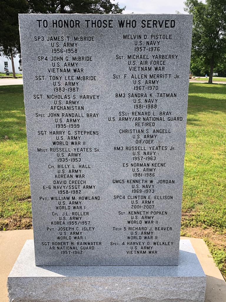 PEA RIDGE WAR VETERANS MEMORIAL STONE F