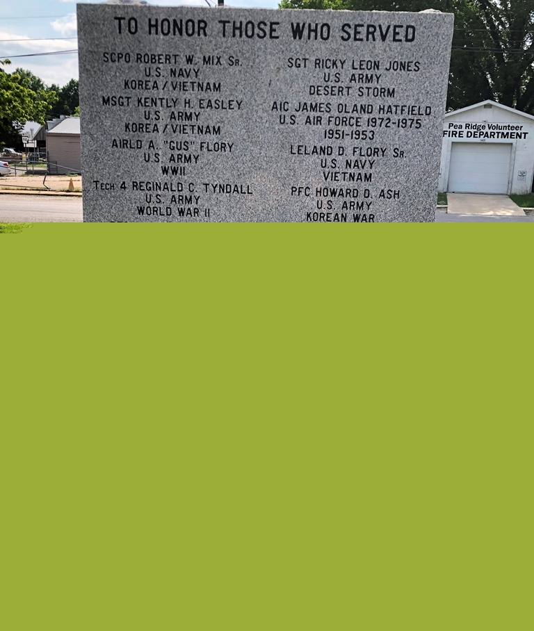 PEA RIDGE WAR VETERANS MEMORIAL STONE A