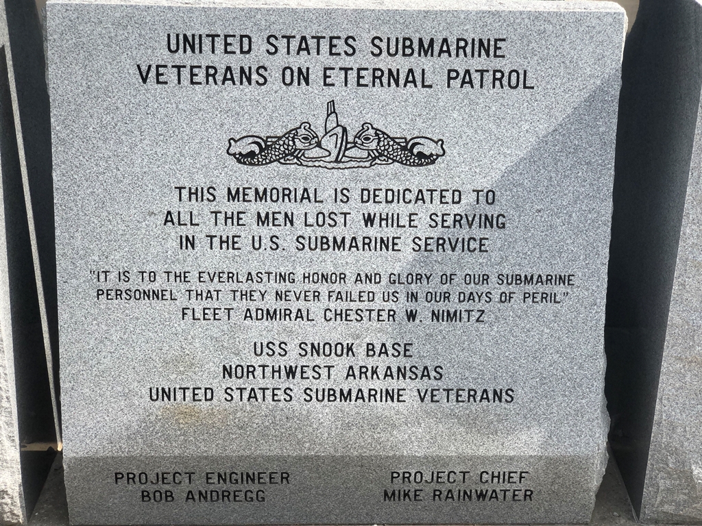 NORTHWEST ARKANSAS UNITED STATES SUBMARINE VETERANS MEMORIAL STONE A