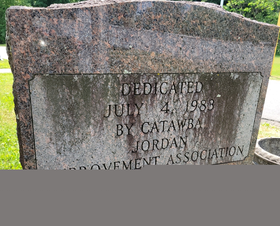 CATAWBA JORDAN IMPROVEMENT ASSOCIATION VETERANS MEMORIAL BACK