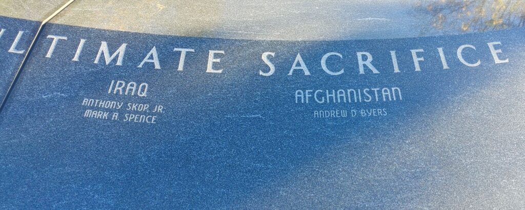 TOWN OF CLARENCE VETERANS MEMORIAL ULTIMATE SACRIFICE STONE C