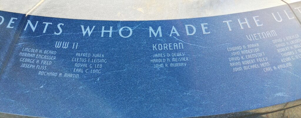 TOWN OF CLARENCE VETERANS MEMORIAL ULTIMATE SACRIFICE STONE B