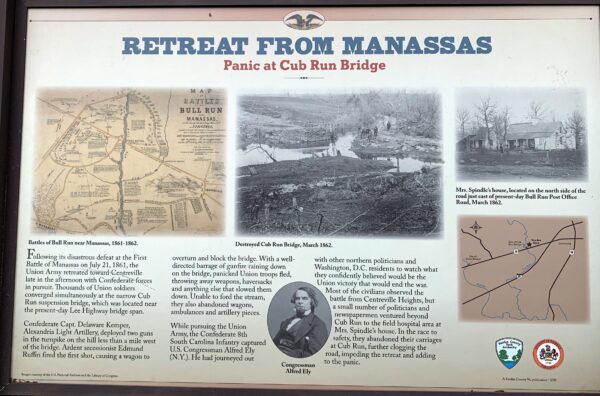RETREAT FROM MANASSAS WAR MEMORIAL PANEL