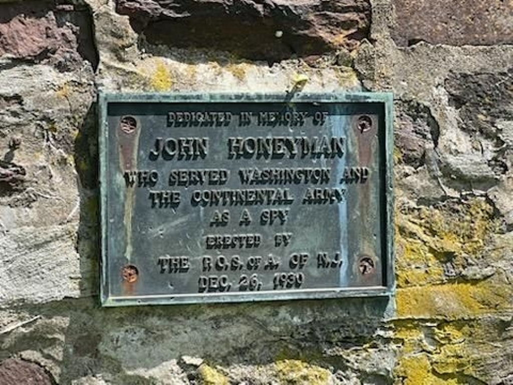 JOHN HONEYMAN REVOLUTIONARY WAR SPY MEMORIAL PLAQUE