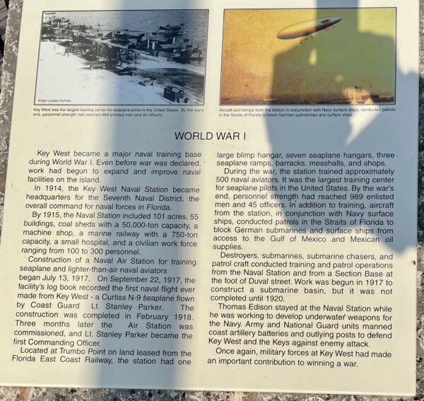 KEY WEST WORLD WAR I MEMORIAL PANEL