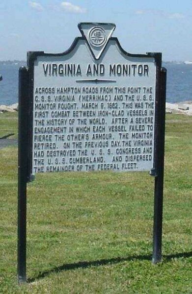 VIRGINIA AND MONITOR MEMORIAL PLAQUE