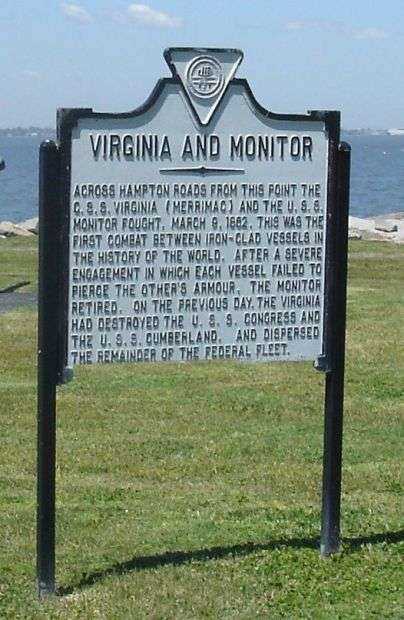 VIRGINIA AND MONITOR MEMORIAL PLAQUE