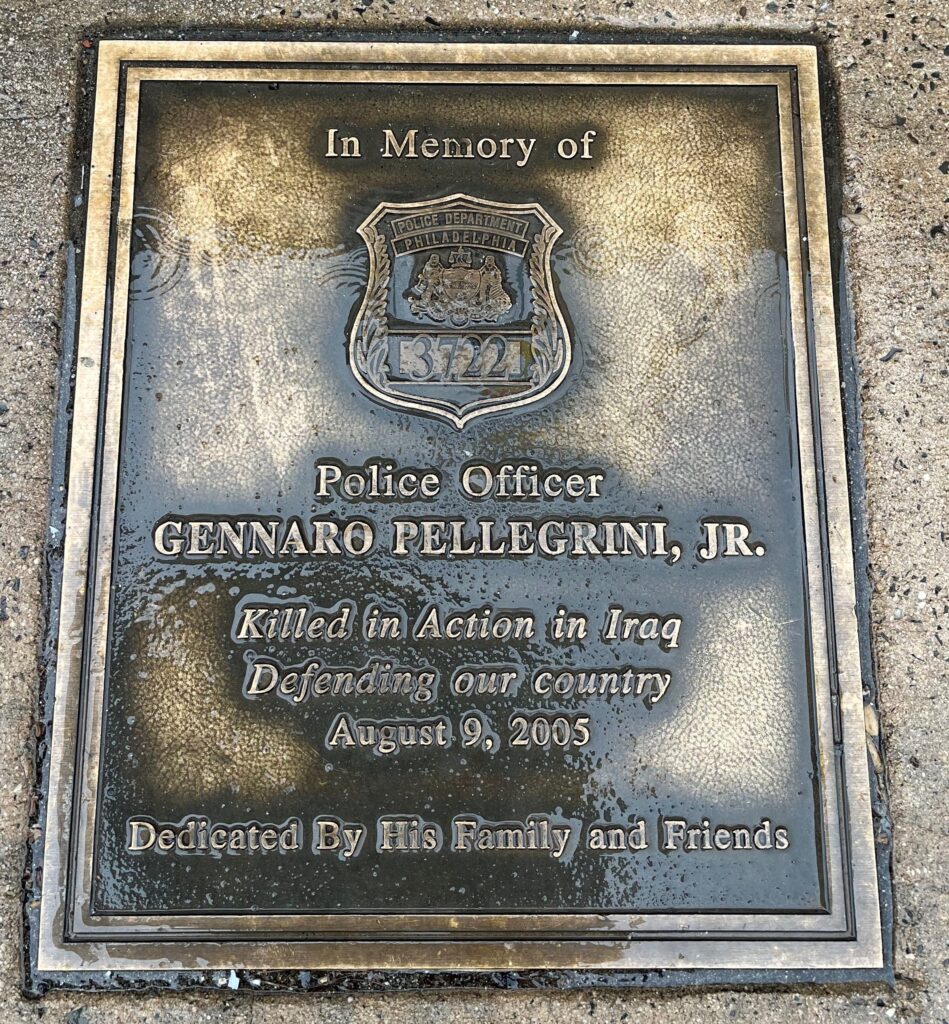 GENNARO PELLEGRINI, JR. WAR MEMORIAL PLAQUE