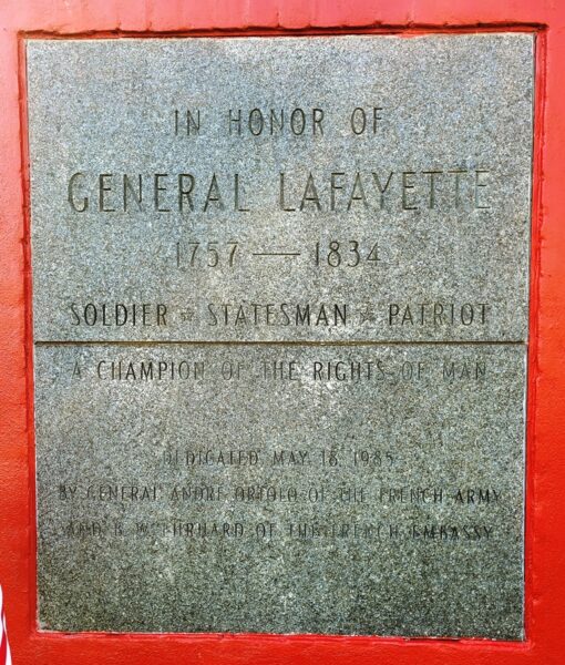 GENERAL LAFAYETTE REVOLUTIONARY WAR MEMORIAL STONE