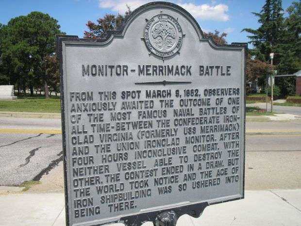 MONITOR-MERRIMACK BATTLE MEMORIAL MARKER