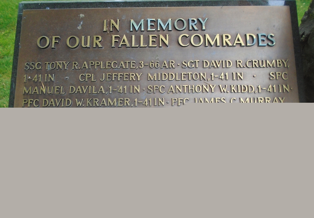 2D ARMORED DIVISION WAR MEMORIAL PLAQUE C