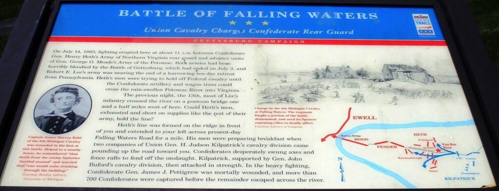 BATTLE OF FALLING WATERS UNION CAVALRY CHARGES WAR MEMORIAL PANEL