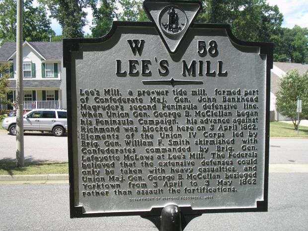 LEE’S MILL MEMORIAL MARKER