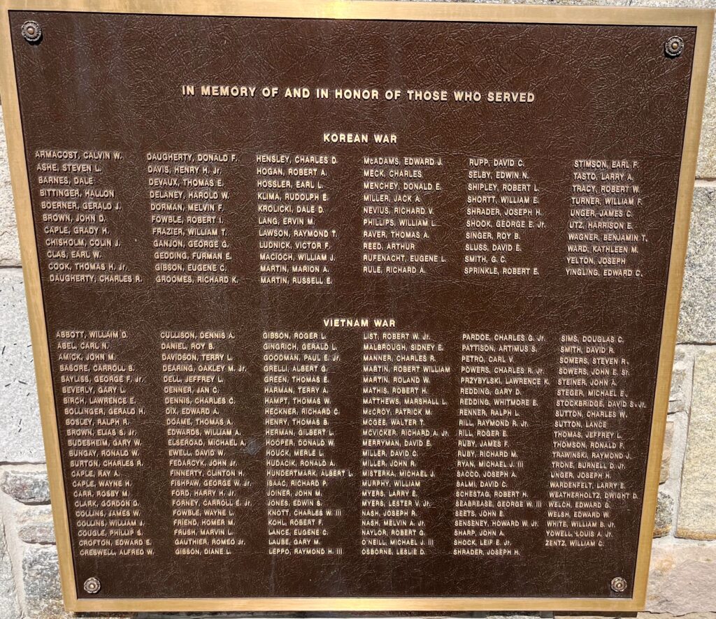 HAMPSTEAD WAR VETERANS MEMORIAL PLAQUE G