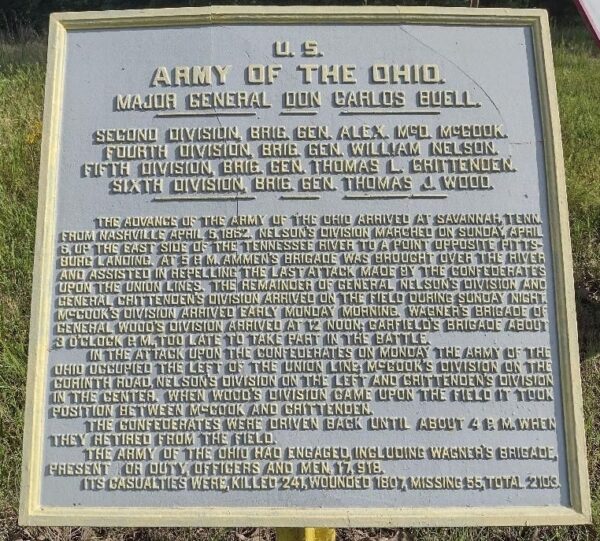 U.S. ARMY OF THE OHIO WAR MEMORIAL PLAQUE