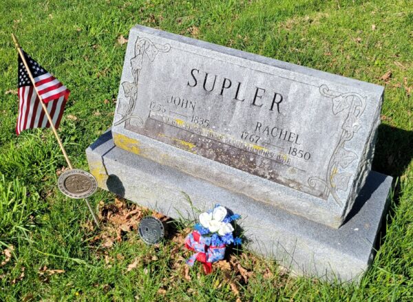 REVOLUTIONARY WAR SOLDIER JOHN SUPLER MEMORIAL CEMETERY STONE
