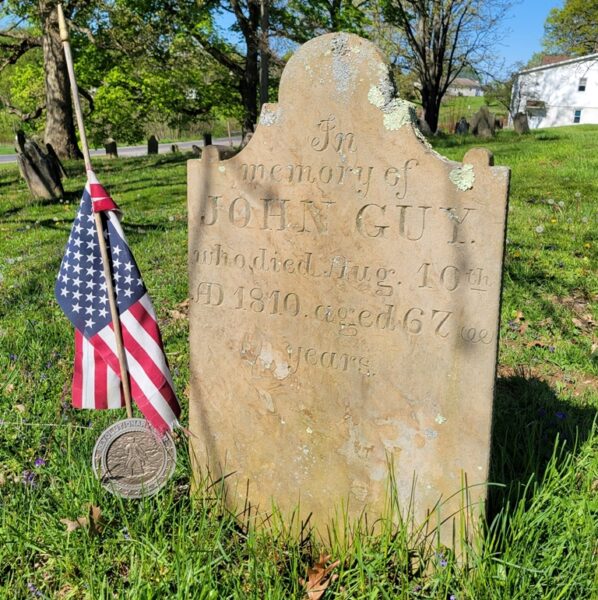 REVOLUTIONARY WAR SOLDIER JOHN GUY MEMORIAL CEMETERY STONE