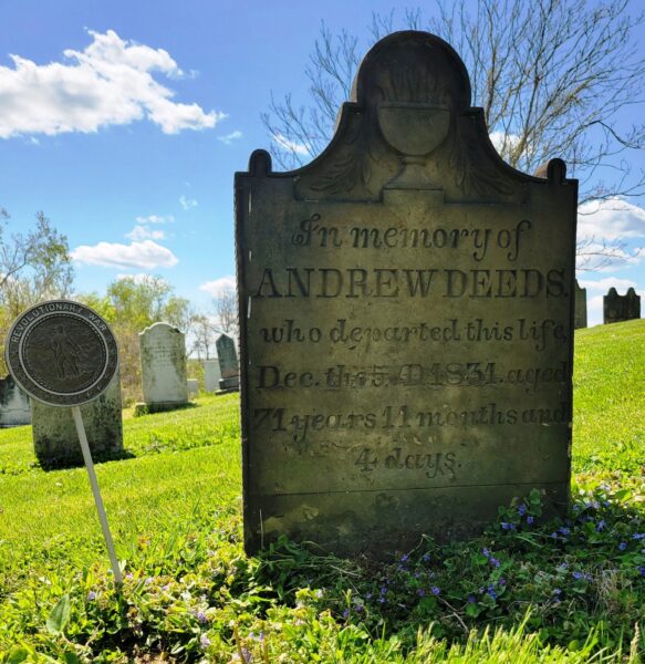 REVOLUTIONARY WAR SOLDIER ANDREW DEEDS MEMORIAL CEMETERY STONE
