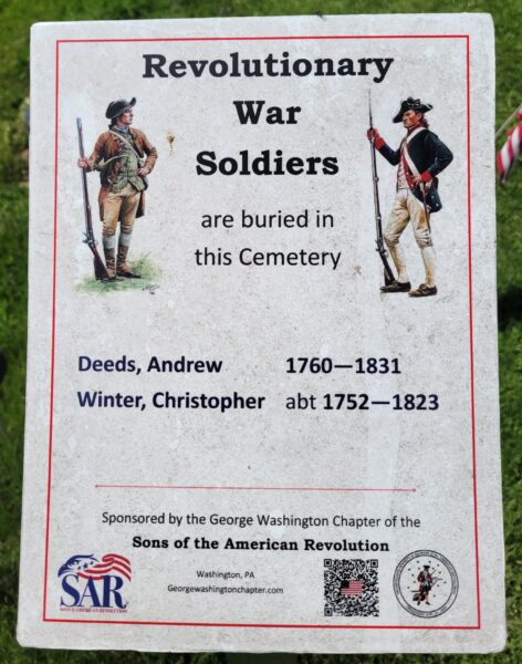 REVOLUTIONARY WAR SOLDIERS BURIED IN ZION UNITED METHODIST CHURCH CEMETERY MEMORIAL PLAQUE