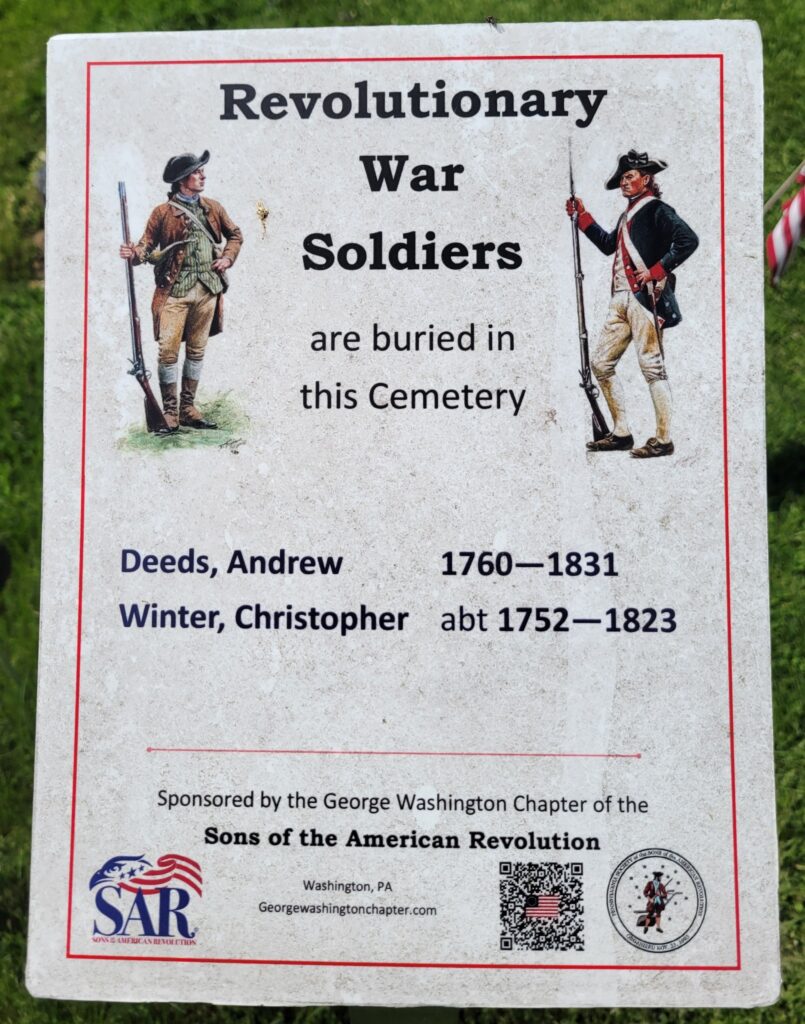 REVOLUTIONARY WAR SOLDIERS BURIED IN ZION UNITED METHODIST CHURCH CEMETERY MEMORIAL PLAQUE