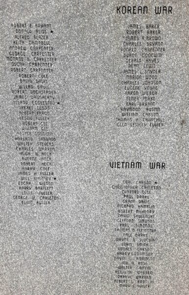 HOLIDAY VETERANS MEMORIAL BACK SECTION C