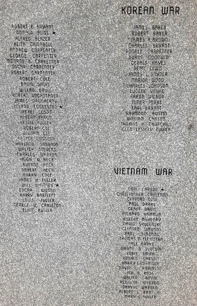 HOLIDAY VETERANS MEMORIAL BACK SECTION C