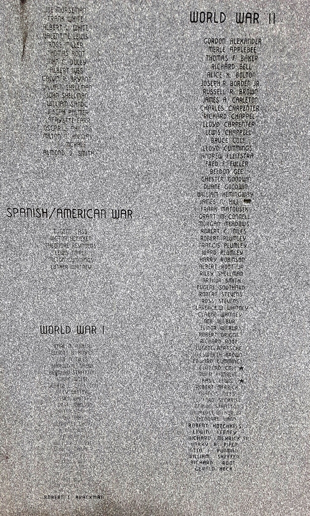 HOLIDAY VETERANS MEMORIAL BACK SECTION B