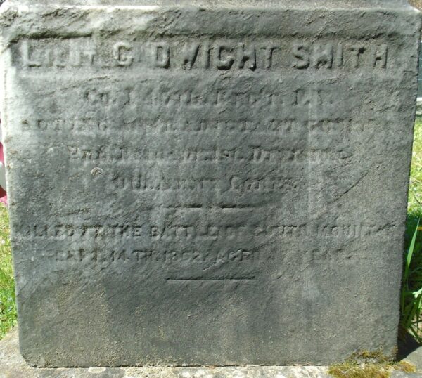 LIEUT. GEORGE DWIGHT SMITH CO. I 45TH REG’T. P.V. MEMORIAL STONE