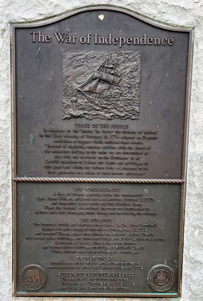 BRISTOL THE WAR OF INDEPENDENCE MEMORIAL PLAQUE