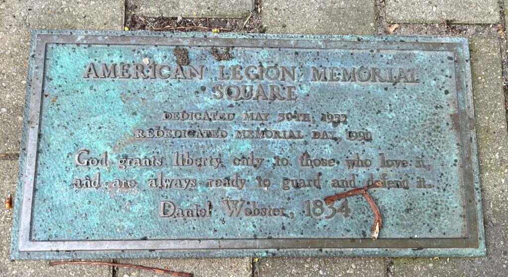 AMERICAN LEGION MEMORIAL SQUARE PLAQUE B