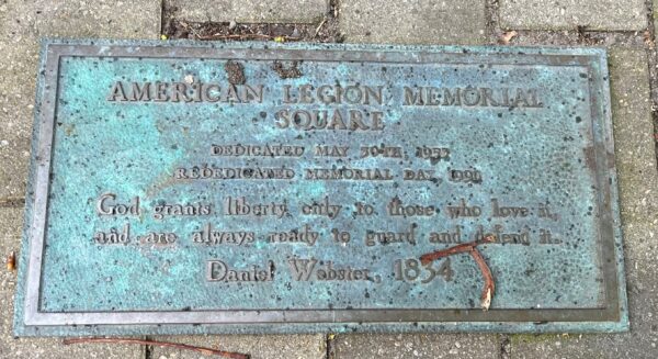 AMERICAN LEGION MEMORIAL SQUARE PLAQUE B