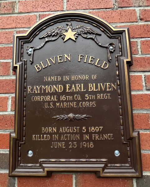 BLIVEN FIELD WAR MEMORIAL PLAQUE