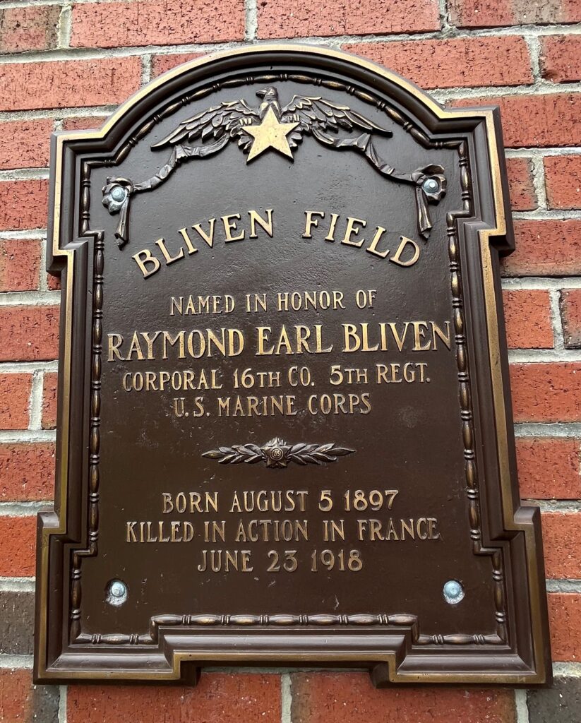 BLIVEN FIELD WAR MEMORIAL PLAQUE