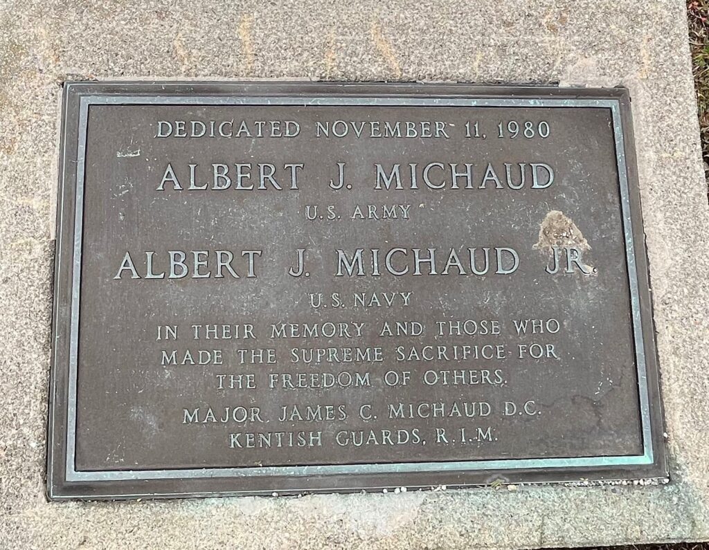 MICHAUD AND SUPREME SACRIFICE MEMORIAL PLAQUE