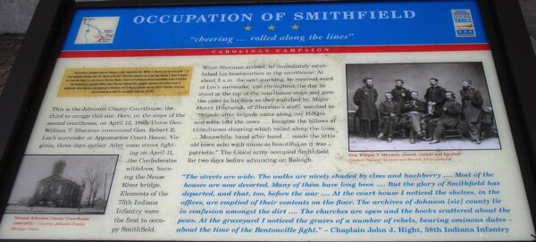 OCCUPATION OF SMITHFIELD WAR MEMORIAL PANEL