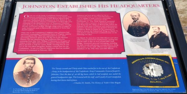 JOHNSTON ESTABLISHES HIS HEADQUARTERS WAR MEMORIAL PANEL