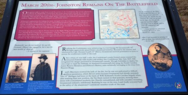 MARCH 20TH-JOHNSTON REMAINS ON THE BATTLEFIELD WAR MEMORIAL PANEL