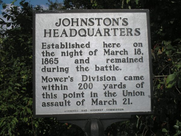 JOHNSTON’S HEADQUARTERS WAR MEMORIAL MARKER