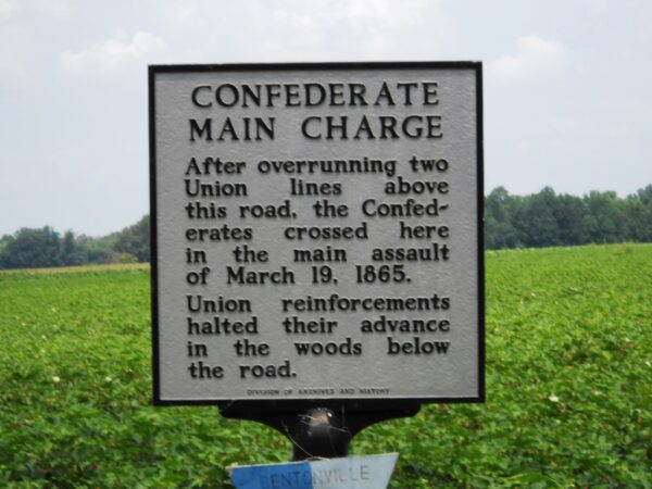 CONFEDERATE MAIN CHARGE WAR MEMORIAL MARKER