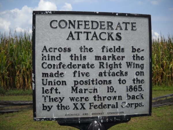 CONFEDERATE ATTACKS WAR MEMORIAL MARKER
