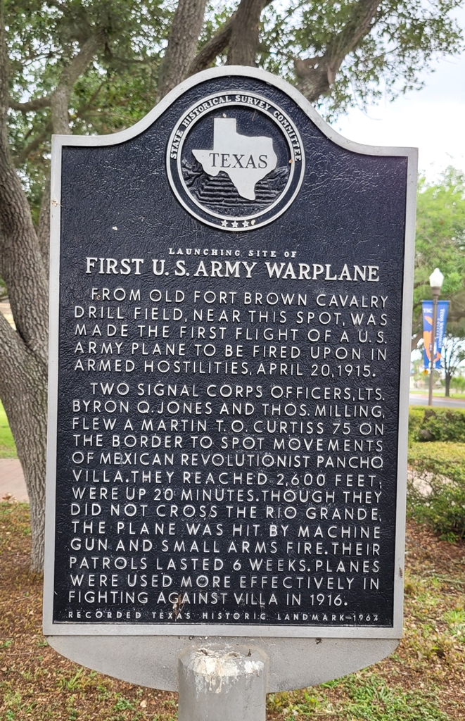 LAUNCHING SITE OF FIRST U.S. ARMY WARPLANE MEMORIAL MARKER