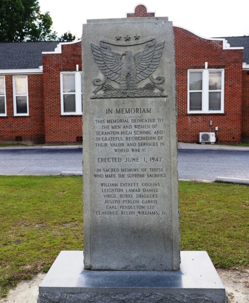 SCRANTON HIGH SCHOOL WORLD WAR II VETERANS MEMORIAL