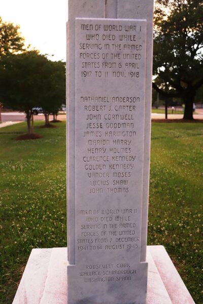 LEE COUNTY WORLD WAR I AND II SUPREME SACRIFICE MEMORIAL SIDE C