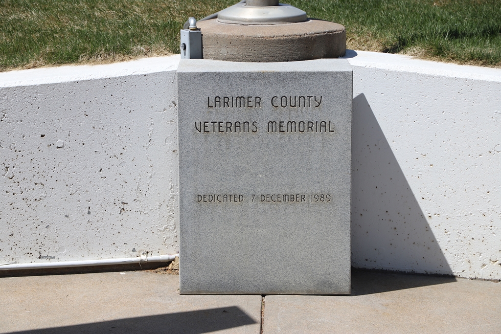 LARIMER COUNTY VETERANS MEMORIAL STONE A